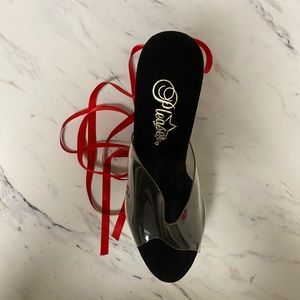 Black Platform Patent Heels